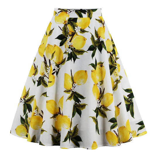 Vintage Lemon Vine Swing Skirt