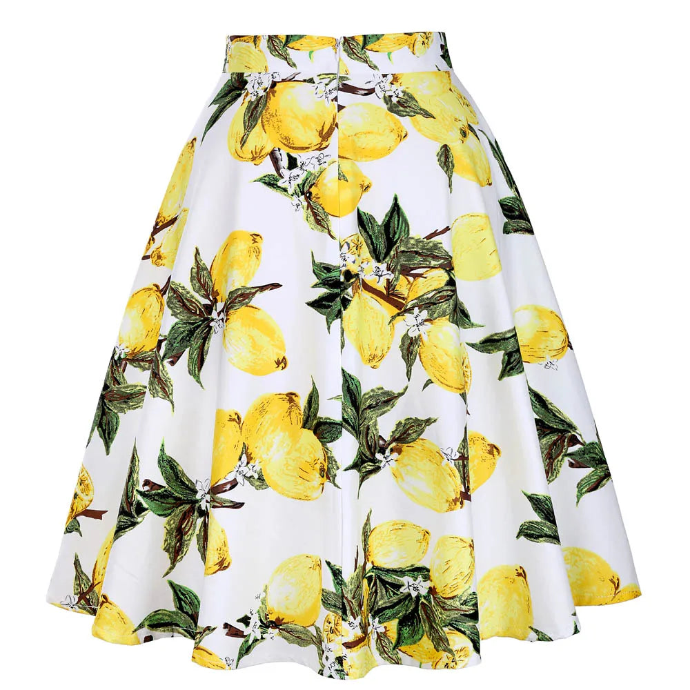 Vintage Lemon Vine Swing Skirt