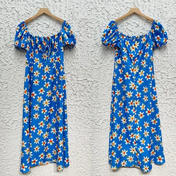 Printed Long Off Shoulder  Sundress