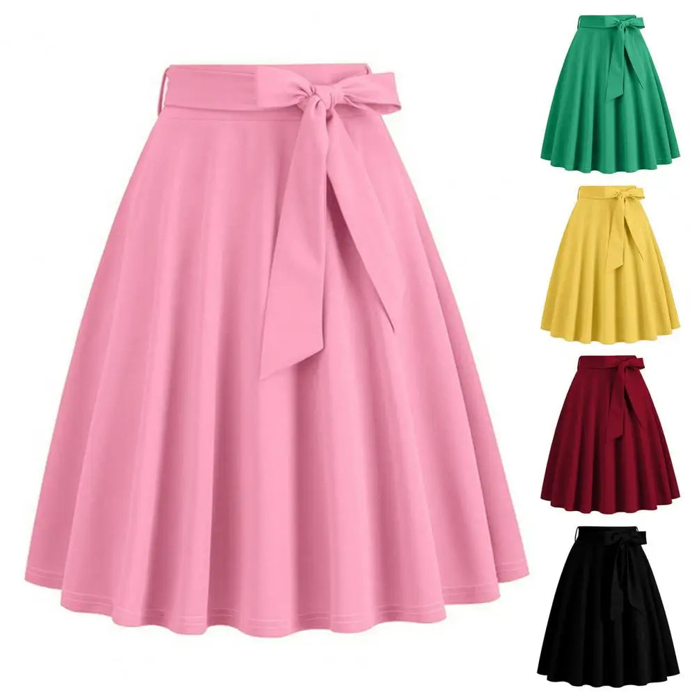 Vintage Front Bow Swing Skirt