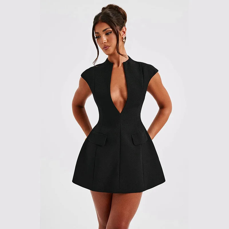 Deep V-Neck Cocktail Dress