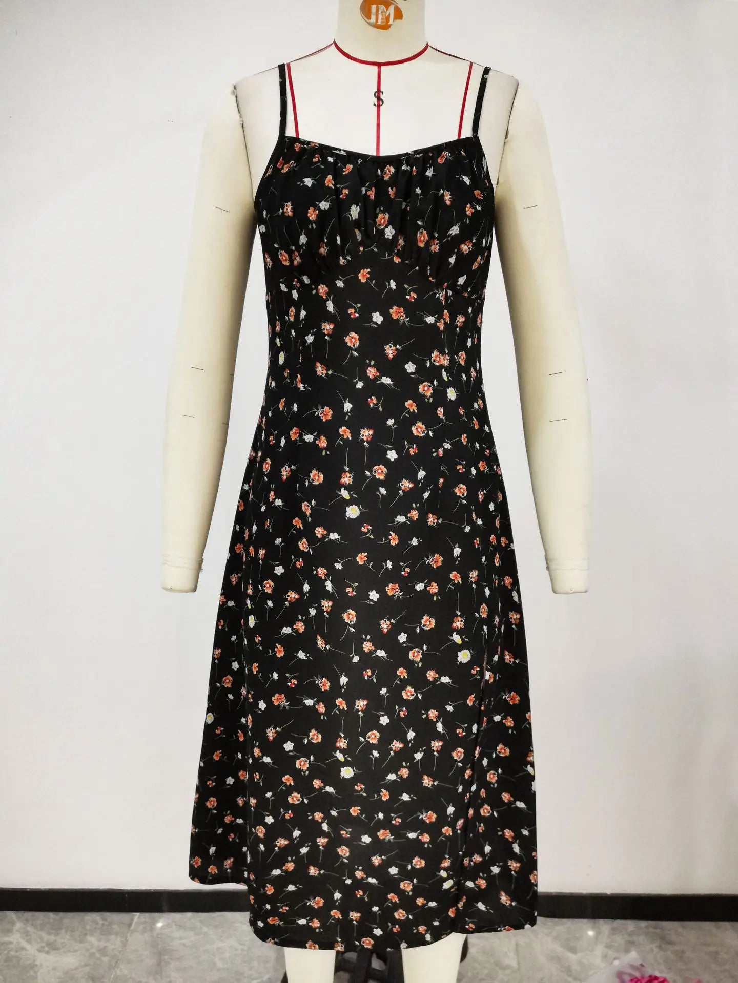 Casual Polka Dot Print Cami Midi Dress