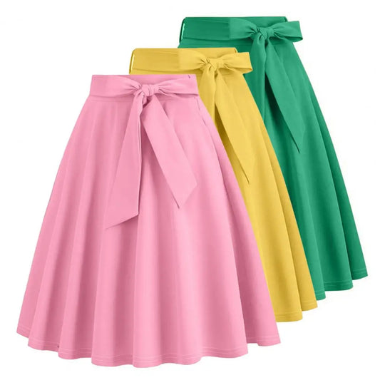 Vintage Front Bow Swing Skirt