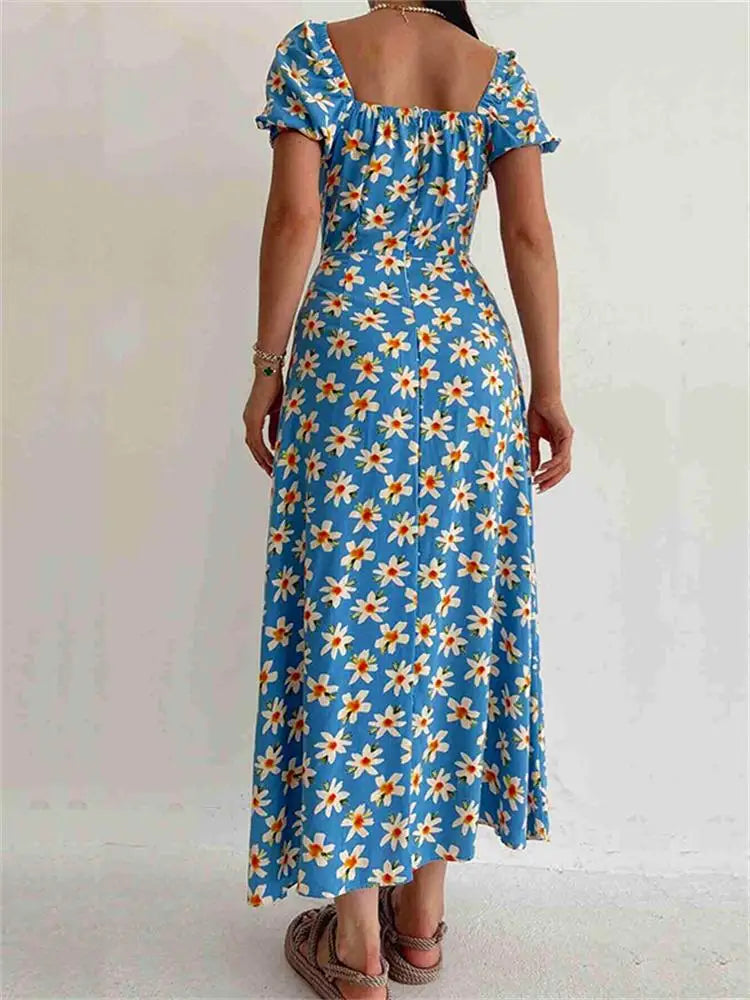 Printed Long Off Shoulder  Sundress